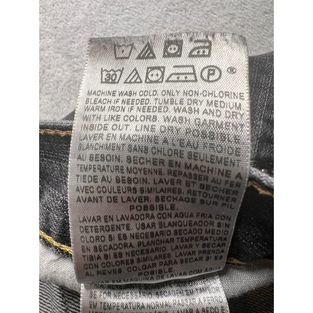 Levis 514 Slim Straight Denim Jeans Mens 36x32 Black 100% Cotton Mexico